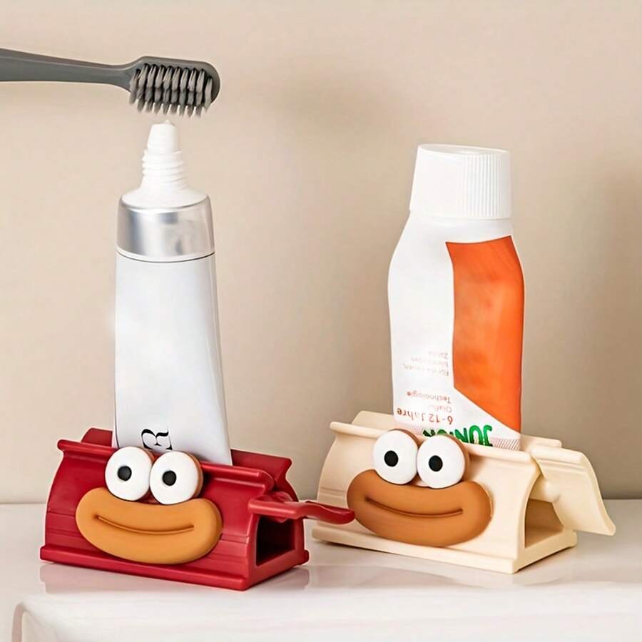 1pc Easy Squeeze Toothpaste Dispenser Cute Large Mouth Design, Manual