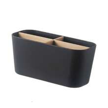 Storage boxes 1 pieza Soporte para cepillos de dientes de baño, soporte para cepillos de dientes de bambú con 5 ranuras para organizador de tocador de baño, cepillo de dientes eléctrico, almacenamiento de pasta de dientes, afeitadora, decoración de otoño para el hogar, de vuelta a la escuela - Multicolor - Ver 15
