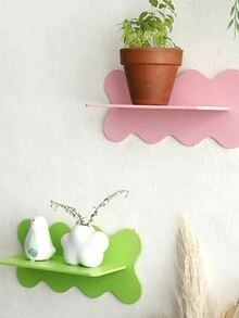 1 Giá để đồ pha lê treo tường hình sóng bằng gỗ, thiết kế tối giản đơn giản dùng để trang trí nhà cửa - Nhiều màu - Xem 4
