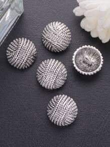 10pcs/Set Crocheted Cable Knitting Pattern Round Vintage Metal Buttons, Suitable For Coats, Jackets, Suits, Uniforms In Autumn/Winter, DIY Sewing Accessories - Multicolor - View 7