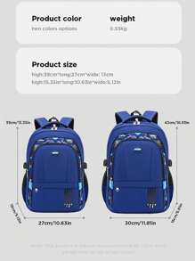 Mochila escolar de diseño nuevo para niños de primaria, grados 1-3-6-9, edades 6-12-16, mochila casual ligera de gran capacidad para estudiantes - azul real - Ver 4