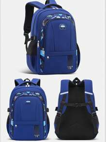 Mochila escolar de diseño nuevo para niños de primaria, grados 1-3-6-9, edades 6-12-16, mochila casual ligera de gran capacidad para estudiantes - azul real - Ver 9