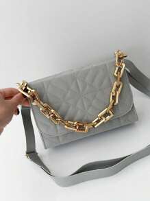 Luxury Women's Handbag With Chain Strap And Crossbody Shoulder Bag - 灰色 - 查看 1