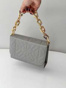 Luxury Women's Handbag With Chain Strap And Crossbody Shoulder Bag - 灰色 - 查看 2