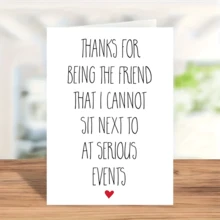 3 件搞笑生日贺卡，带有玩笑语录“感谢您成为我在严肃活动中无法与之相比的朋友”趣味设计，适合生日、万圣节、圣诞节、感恩节，独特设计贺卡，适合朋友、丈夫、男朋友、妻子、女朋友、家人、兄弟、姐妹、伙伴、同事和同学，附信封 - 彩色 - 查看 2