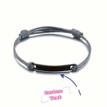 Spersonalizowana stal nierdzewna grawerowana nazwa, urodziny, rocznica para PU skórzany sznurek bransoletka, spersonalizowana regulowana opaska na nadgarstek, idealny prezent dla przyjaciół, rodzeństwa, par na Walentynki