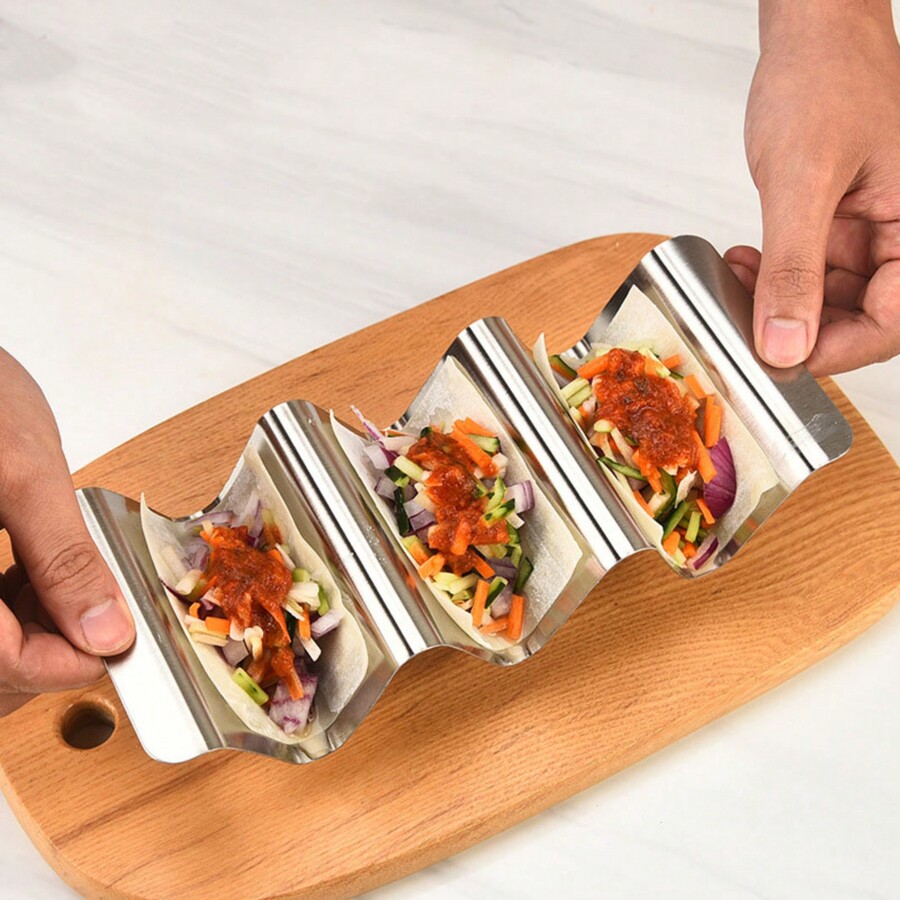 1pc Mexican Pizza Rack 430 Stainless Steel Pizza Rack Chicken Taco Rack