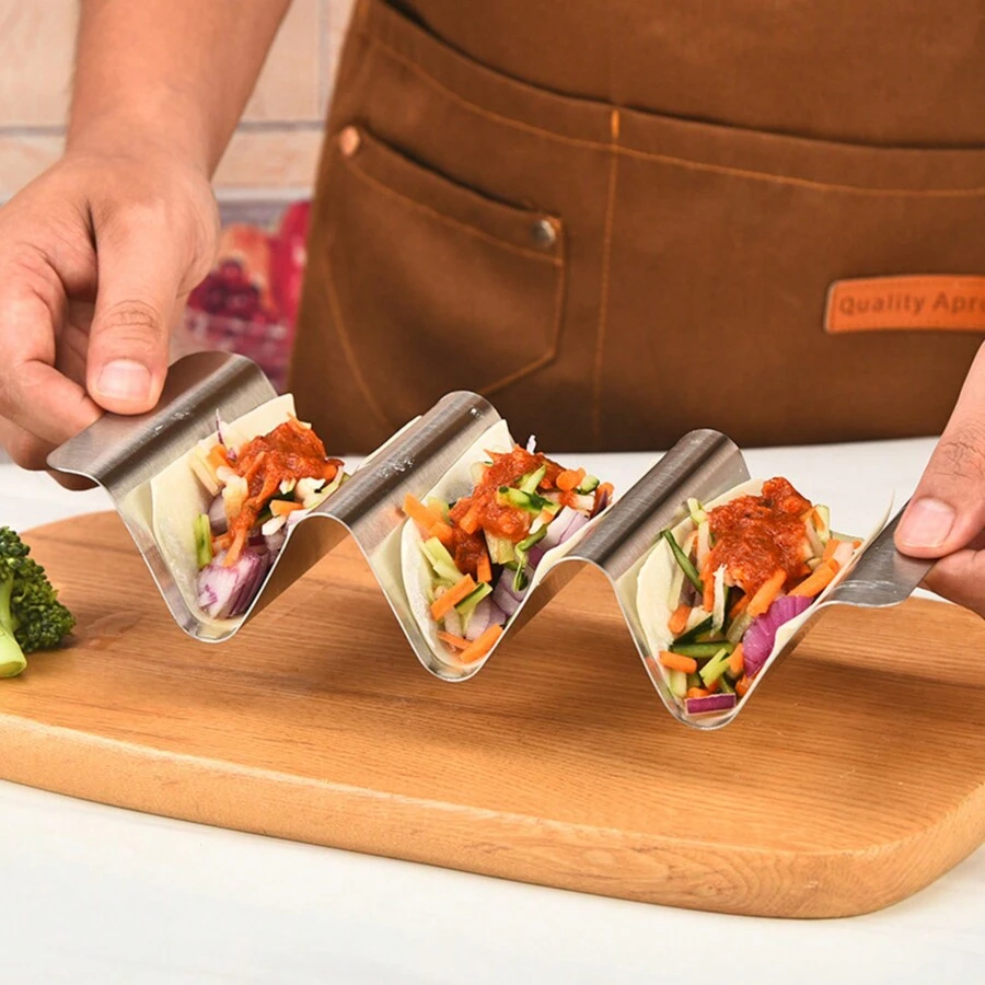 1pc Mexican Pizza Rack 430 Stainless Steel Pizza Rack Chicken Taco Rack