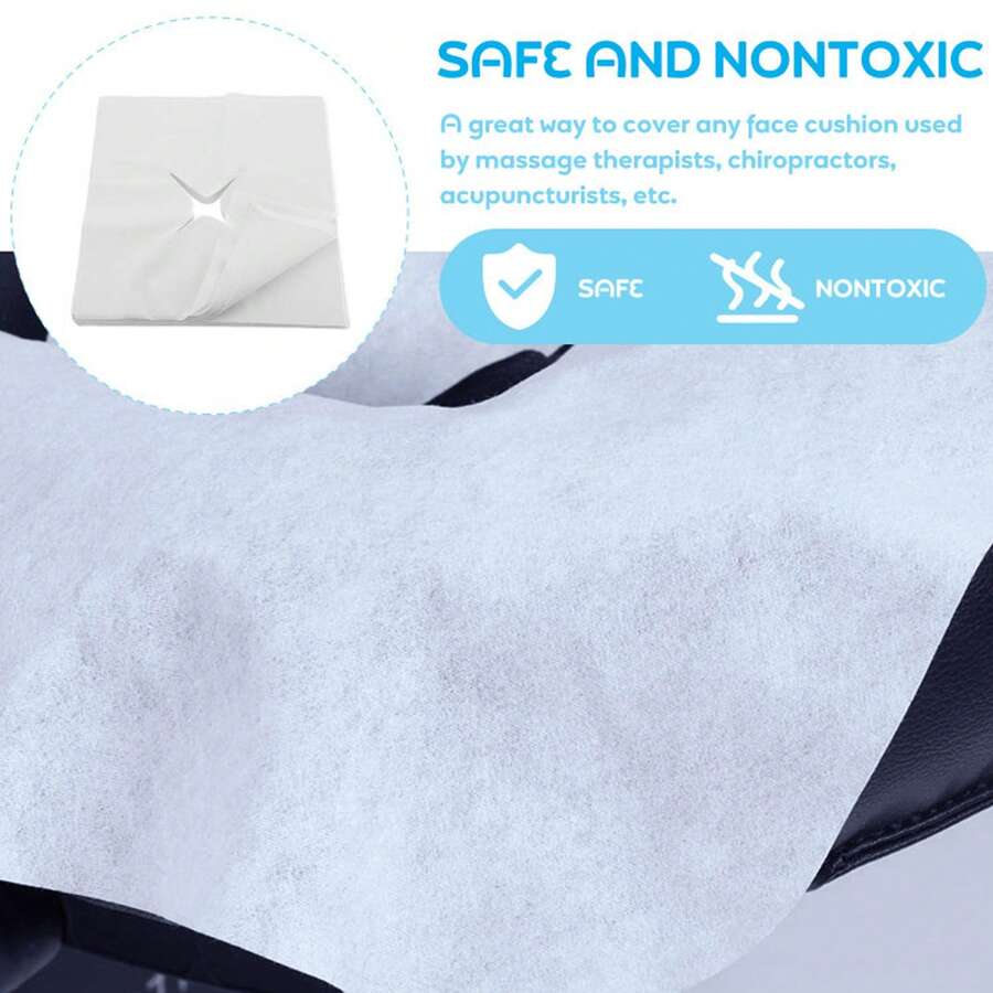 LXIANGN 100pcs Disposable Face Hole Table Cover, Massage Table Sheets