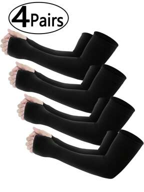 4Pairs/1Pair Beister UV Protection Cooling Arm Sleeves, Women Men Summer Outdoor Sunblock Arm Cover With Thumb Hole Sun Sleeves For Men UV Protection