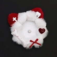 Portabadge decorativo super carino a forma di orecchie di gatto - adatto per badge da 58-70mm