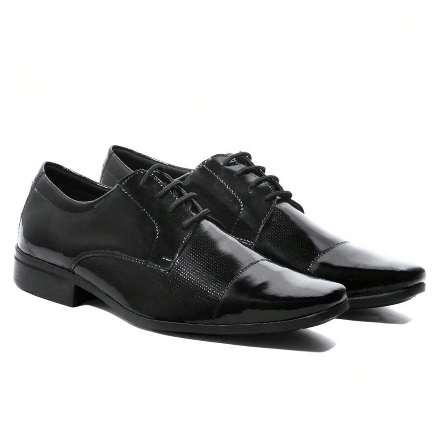 Men's Semi Brogue Formal Shoes LaceUp Pointed Toe Italian Style