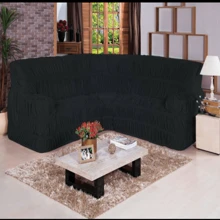 Corner Sofa Cover 21 Elastics - 黑色 - 查看 1