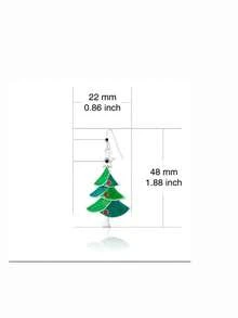 1 对绿星圣诞树吊坠耳环，百搭时尚珠宝，适合女性的圣诞节礼物 - 綠色 - 查看 4