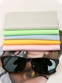 10 miếng/gói vải lau da lộn mới, miếng dán màn hình điện thoại di động Island Silk màu trơn, vải lau ống kính sợi siêu mịn - Nhiều màu - Xem 2