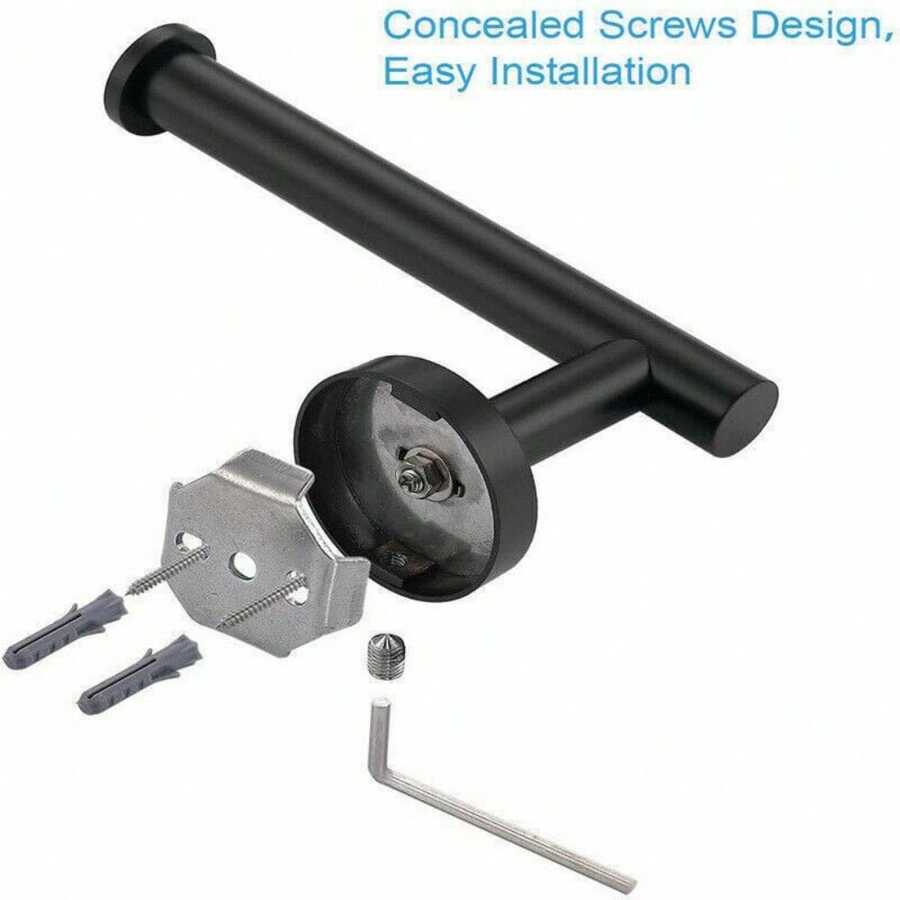 Wall Mounted Toilet Roll Holder Tissue Paper Stand Bathroom Bar Square