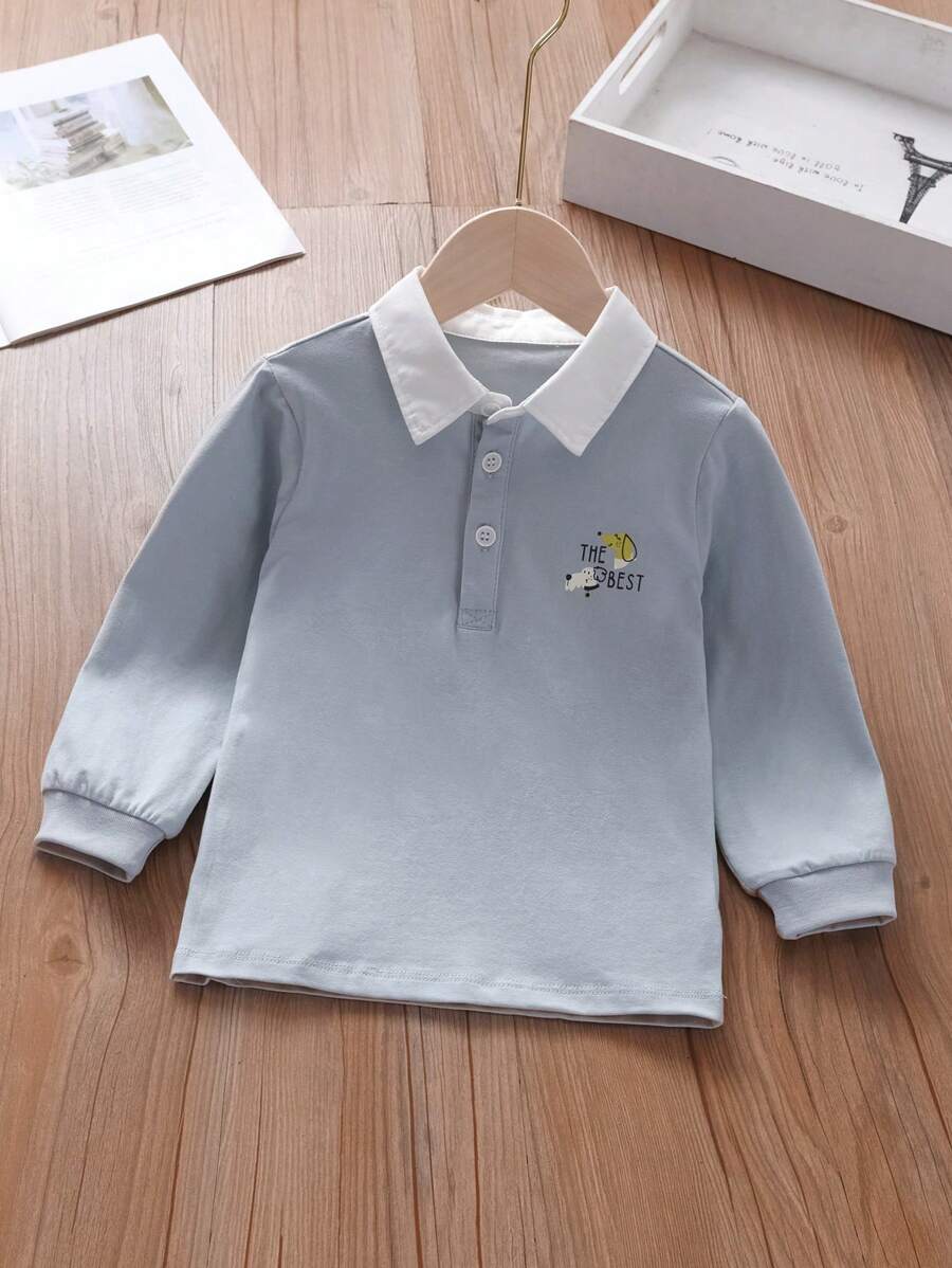 男童 Polo 衫，幼儿长袖白衬衫