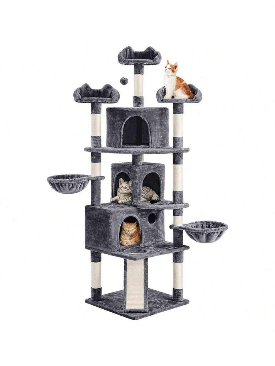 Large Cat Tree Tower For Large Cats, 76.5in MultiLevel Cat Tower With