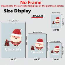 2 件/套圣诞节可打印墙壁艺术、圣诞墙壁艺术、可爱的圣诞装饰、可打印圣诞墙壁艺术墙壁艺术、帆布墙壁海报、卧室、客厅、走廊装饰 - 理想的节日礼物，非常适合家居装饰 - 帆布 - （带框） - 彩色 - 查看 3