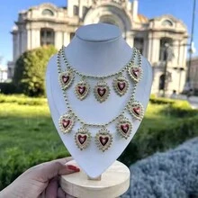 1 chiếc vòng cổ trái tim thiêng liêng thời trang làm quà tặng nhiều mặt dây chuyền vòng cổ hip-pop cho nam nữ - hình trái tim - Xem 14