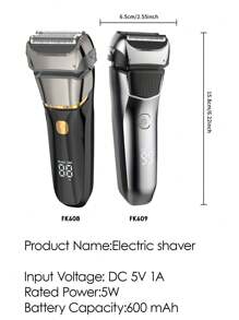 ShineSense Rasoir électrique pour homme, rasoir électrique rechargeable USB, rasoir électrique 3D étanche et sec, tondeuse à barbe portable, coupe-cheveux réciproque, rasoir électrique de voyage, cadeau pour père, papa, mari, petit ami - Noir - Voir 11