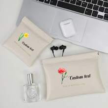 Customized Personalized Text & Graphic Print Coin Purse, Sanitary Napkin Bag, Jewelry Organizer, Multifunctional Pouch, Tissue Box, Ladies Everyday Carry Bag, Gift For Friends, Mother's Day, Girlfriend,Boho Vibes - Multicolor - View 2