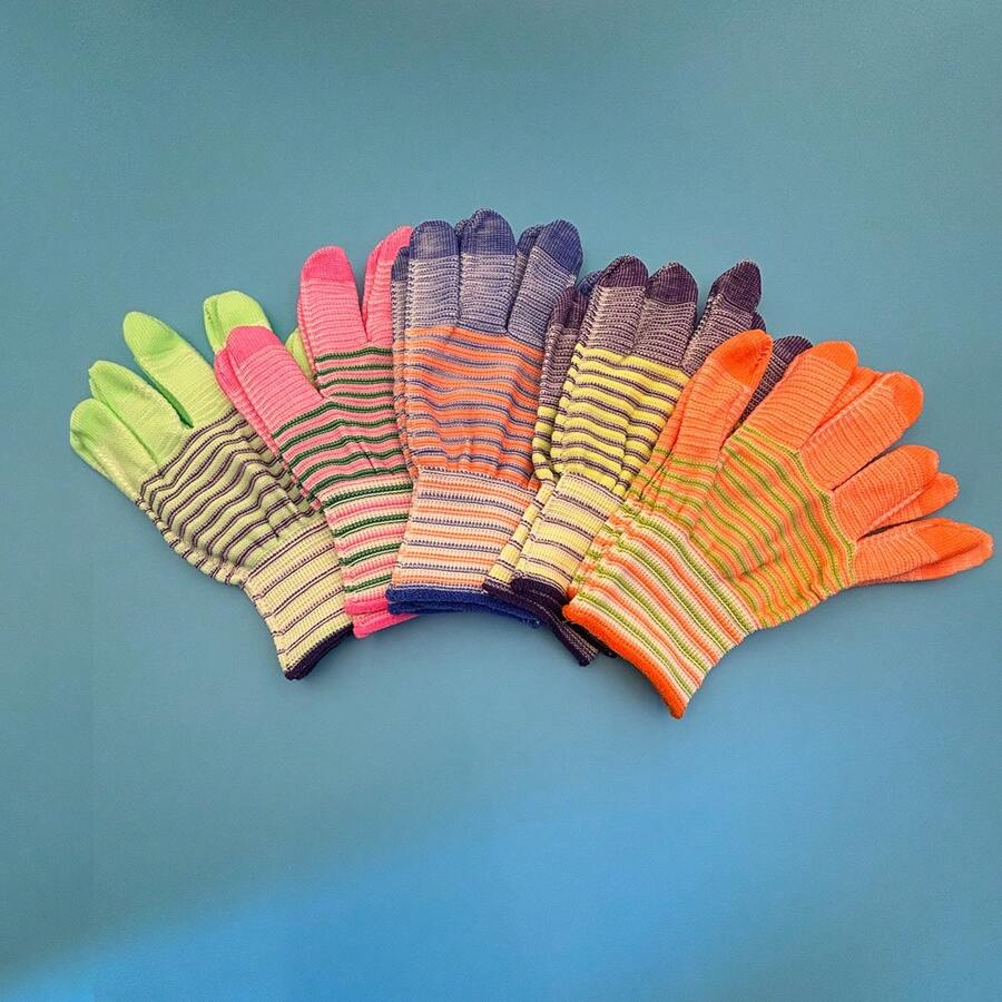 1 paire/2 pièces à 10 paires/20 pièces Gants de jardin respirants de couleur aléatoire, poignée antidérapante, matériau sans plomb, lavable, gants de travail résistants à la fatigue