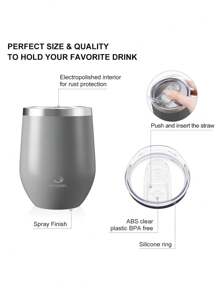 1pc 340ml/12oz Double-Layer Stainless Steel Vacuum Insulated Eggshell Cup, Suitable For Home, Office, Outdoor Travel, Sports, And Can Be Used As Gift.