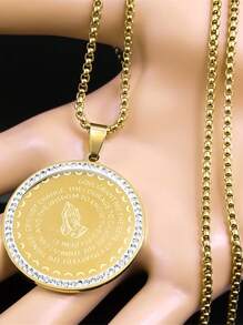 圣经之主英文版宁静祈祷之手吊坠项链男女通用不锈钢祝福链 - 項鍊 - 查看 3