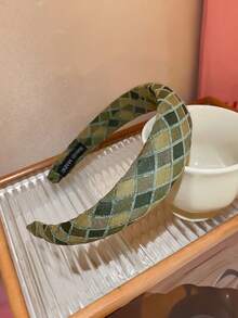 1 件/5 件 新款时尚海绵格子头带，女孩彩色发箍，提升头顶高度 - 彩色 - 查看 5