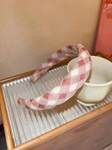 1 件/5 件 新款时尚海绵格子头带，女孩彩色发箍，提升头顶高度 - 彩色 - 查看 8