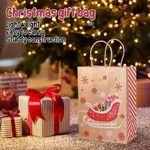 18PCS/20PCS/30PCS Túi quà Giáng sinh có hình ông già Noel, tuần lộc, người tuyết, người bánh gừng, thiết kế cây thông Noel - Túi quà Giáng sinh bằng giấy Kraft có quai xách - Túi mua sắm bán lẻ đa năng cho tiệc Giáng sinh, kẹo và quà tặng, tiệc cưới, tiệc sinh nhật và lễ kỷ niệm ngày lễ - Nhiều màu - Xem 6
