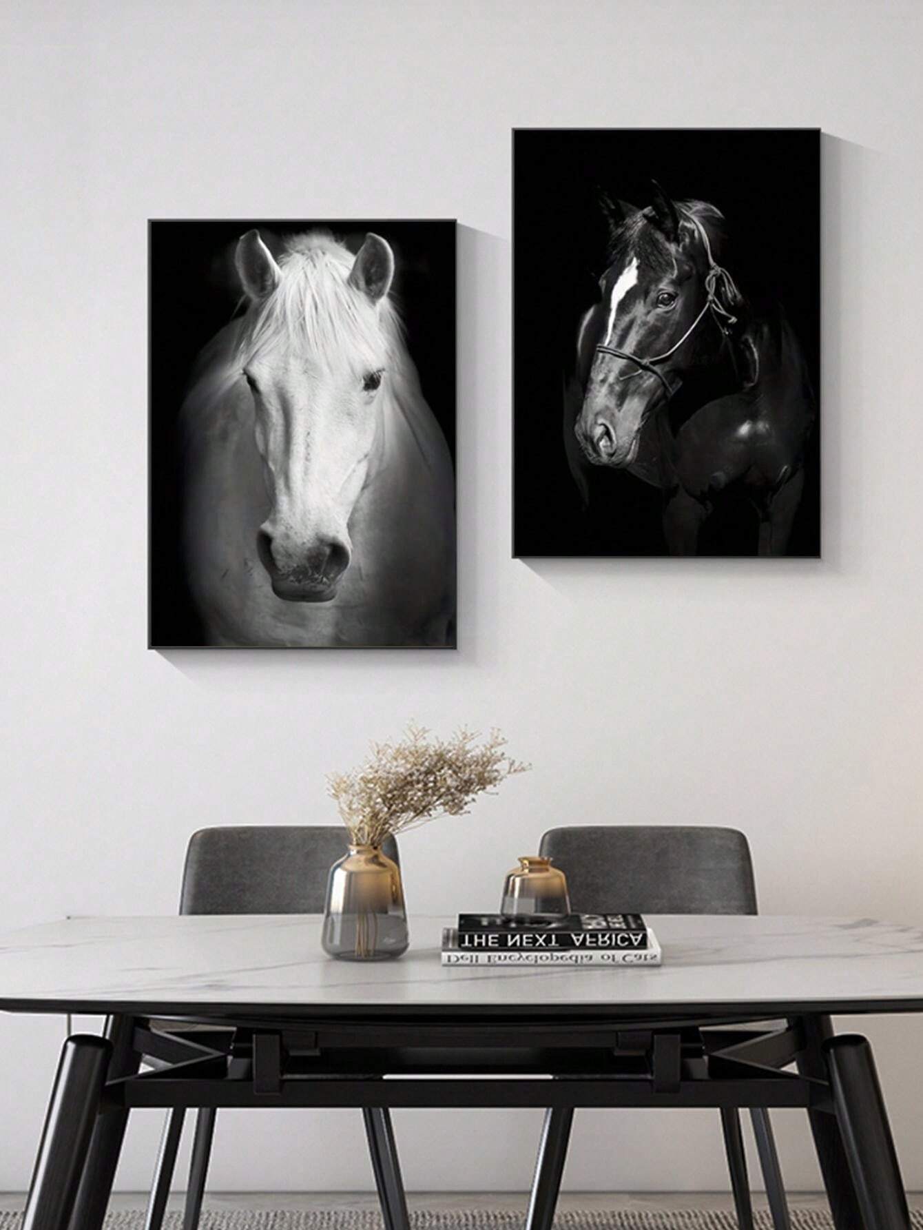 1/5pcs Canvas Poster, Modern Art, Black And White, Gray Decorative