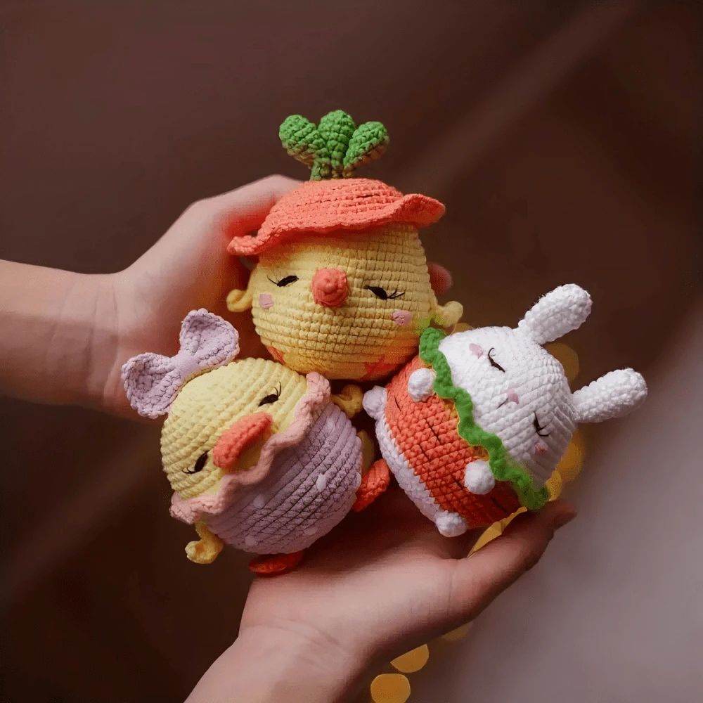 Christmas Crochet Bunny Doll Making Kit, Handmade Weaving Materials Set