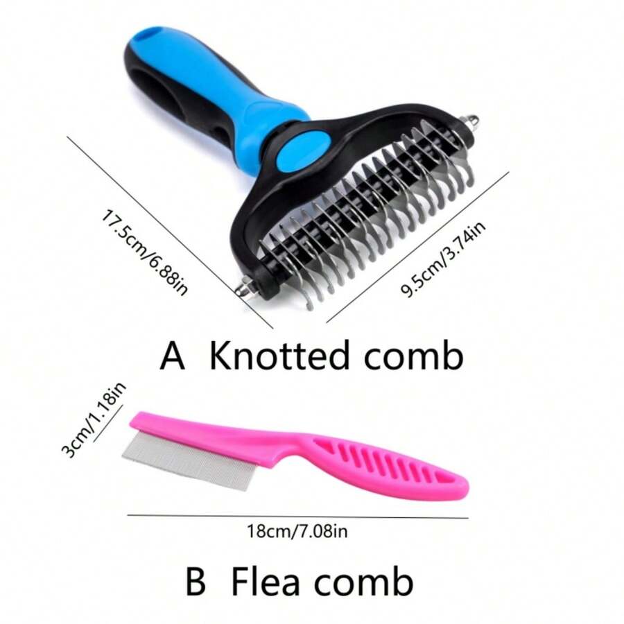 Effective Pet Shedding Brush And Dematting Comb For Dogs And Cats