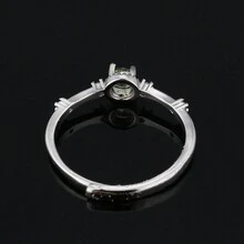 可调节 100% 纯天然橄榄石戒指，铜镀银戒指，派对礼物，珠宝，幸运石，女士美容护肤品 - 橄欖 - 查看 4