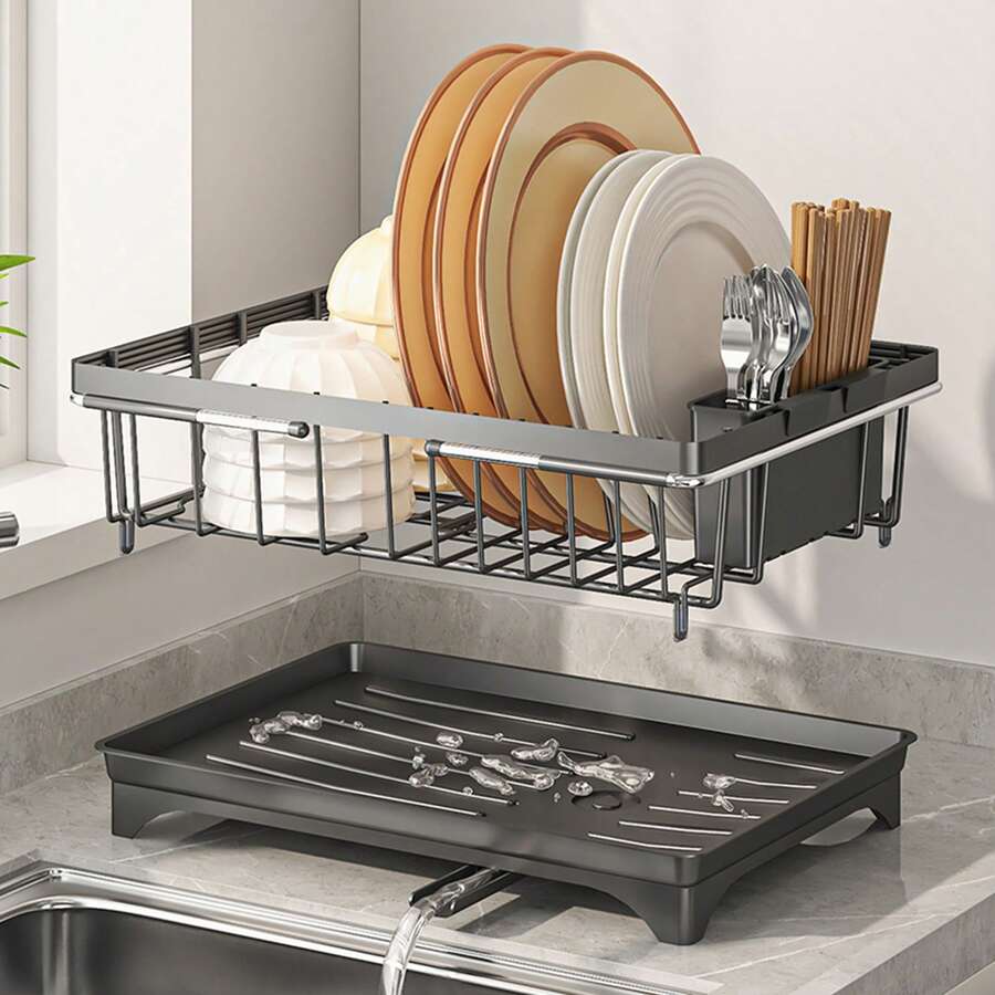 1pc Dish Drying Rack,Adjustable Over The Sink Or On Counter Dish