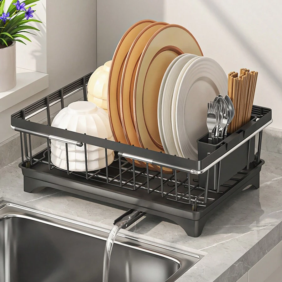 1pc Dish Drying Rack,Adjustable Over The Sink Or On Counter Dish