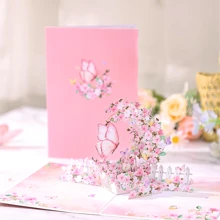 1 tấm thiệp chúc mừng hình bướm hoa anh đào màu hồng (bao gồm 1 phong bì + 1 thiệp viết tay + 1 thiệp chúc mừng 3d), thiệp chúc mừng sinh nhật, thiệp quà tặng đám cưới, quà tặng bất ngờ cho bạn bè, quà tặng cho mẹ - Nhiều màu - Xem 7