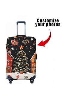 定制照片行李箱套和标签、个性化宠物照片徽标行李箱套、定制行李箱包装行李箱保护套、蜜月礼物 - 彩色 - 查看 2
