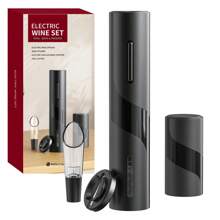 CLITON Electric Wine Opener Set - Premium Wine Gifts With Wine Opener, Foil Cutter, Wine Aerator, Vacuum Stopper, And Elegant Gift Box - Ideal Christmas Gift For Unforgettable Moments - [Black Set] Electric Bottle Opener+Electric Vacuum Stopper+Pourer - View 10