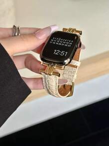 1 件兼容 表带 皮革米色 女款 高品质时尚缝线皮革表带 兼容 表带 987 SE654321 兼容 表带系列 Ultra/SE/9/8/7/6/5/4/3/2/1 浮雕设计 不单调 小腰 - 米色 - 查看 8