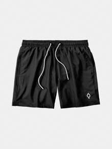 Mauricinho Beach Training Tactel Men's Plain Basic Shorts - Negro - Ver 3