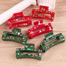 Kẹp tóc Giáng sinh, Tóc dày, Phụ kiện tóc in hình Giáng sinh, Tất Giáng sinh phù hợp cho phụ nữ và trẻ em gái - Nhiều màu - Xem 11