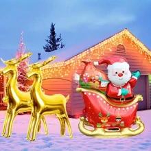 Sanie de Crăciun, Moș Crăciun, Baloane din folie de ren pentru Crăciun, Anul Nou, ziua de naștere, decorațiuni de nuntă, petrecere în interior și în aer liber