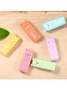 1Set/1pc Random Color Tiny Markers With Fluorescent Colors And Cute Kawaii Design, Perfect For Highlighting, Back To School, School Supplies, Kawaii Stationery, Colors For School, Markers, Stationery, Writing Pens, Colored MarkersOffice, School, Drawing,Student,Markers,Stationery,Boys,Girls,School Supplies Halloween Decoration/Some Accessories, Colors, Written Words, Patterns, Shapes Are Random - Multicolor - View 6