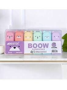 1Set/1pc Random Color Tiny Markers With Fluorescent Colors And Cute Kawaii Design, Perfect For Highlighting, Back To School, School Supplies, Kawaii Stationery, Colors For School, Markers, Stationery, Writing Pens, Colored MarkersOffice, School, Drawing,Student,Markers,Stationery,Boys,Girls,School Supplies Halloween Decoration/Some Accessories, Colors, Written Words, Patterns, Shapes Are Random - Multicolor - View 11