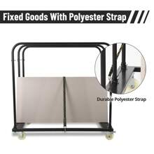 可折叠桌子推车，载重量 1500 磅/1800 磅，重型钢板推车，带 5 英寸旋转轮，适用于车库、家庭、仓库、派对活动酒店户外装饰 - 黑色(1800磅) - 查看 3