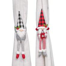 1 dây buộc rèm cửa hình chú lùn Art Deco Giáng sinh - Vải trang trí cửa sổ theo mùa hình ông già Noel - Đồ trang trí treo ngày lễ mùa thu/đông - Nhiều màu - Xem 5