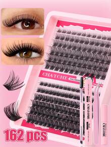 162 件 D 形卷曲轻盈蓬松睫毛簇，具有不同厚度的单根睫毛的 S 形完美融合，营造出层次分明、丰盈的效果。精心挑选的 D 形卷曲可增强迷人曲线，睫毛长度范围为 10-16 毫米，每根睫毛散发出自然纤细的魅力，为您的眼睛带来无尽的魅力和深度。 - 黑色 - 查看 2